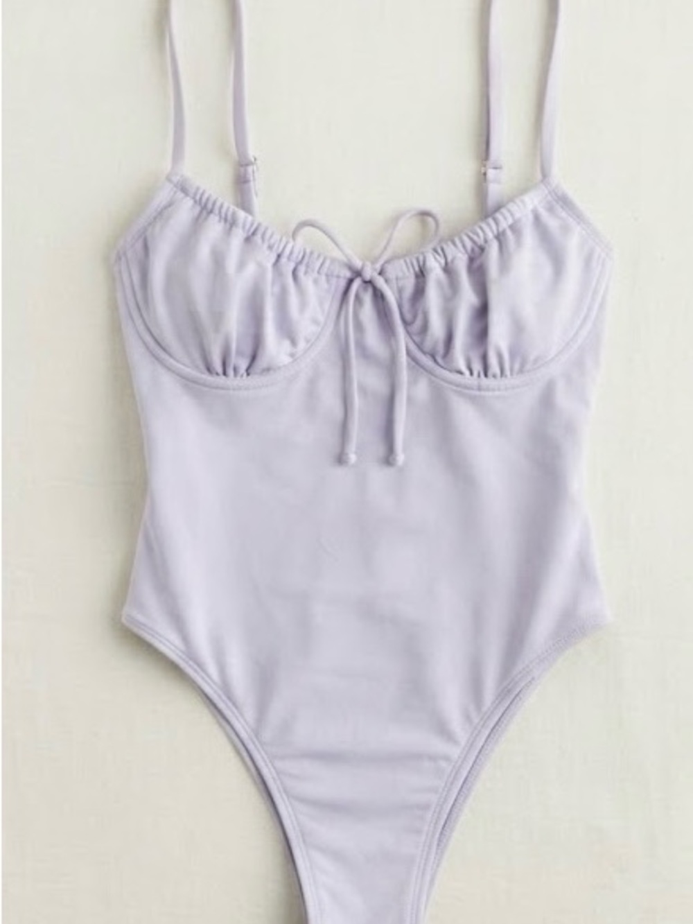 Lilac One-Piece Swimsuit with Adjustable Straps